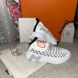 original hermes sneakers with its receipt and its original box and bags